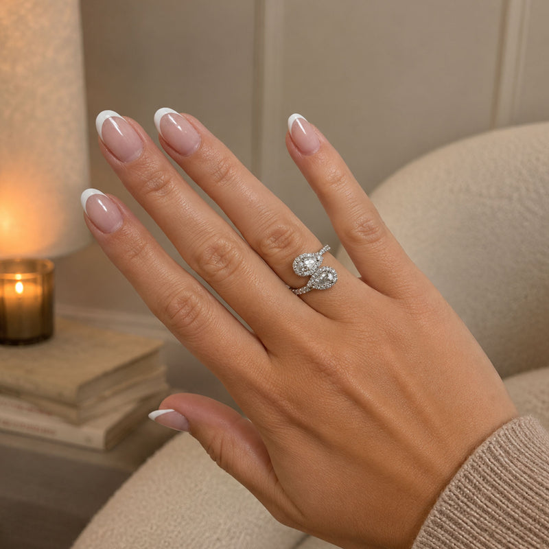 Berry's 18ct White Gold Toi et Moi Pear Cut Diamond Two Stone Halo Ring - Berry's Jewellers