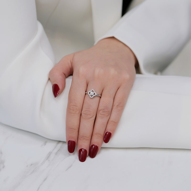 Berry's 18ct White Gold Round Brilliant Cut Diamond Flower Cluster Ring - Berry's Jewellers