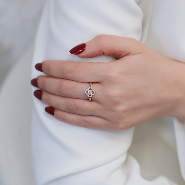 Berry's 18ct Rose Gold Round Brilliant Cut Diamond Flower Cluster Ring - Berry's Jewellers
