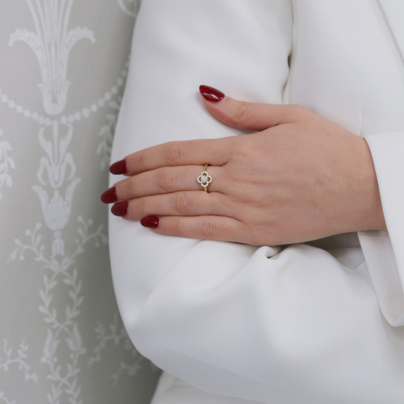 Berry's 18ct Yellow Gold Round Brilliant Cut Diamond Flower Cluster Ring - Berry's Jewellers