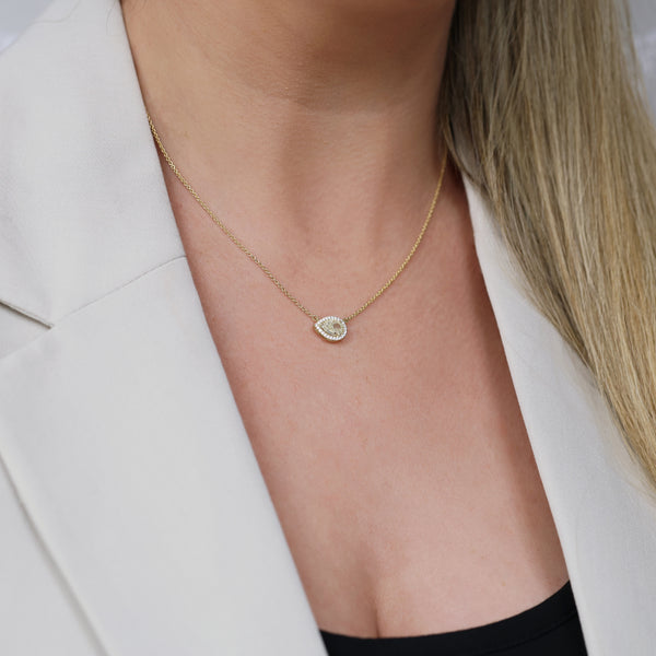 Berry's 18ct Yellow Gold Pear Cut Yellow Diamond Halo Cluster Pendant - Berry's Jewellers