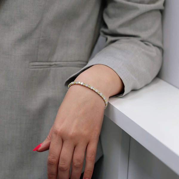Berry's Platinum & 18ct Gold Fancy Yellow Diamond Tennis Bracelet - Berry's Jewellers