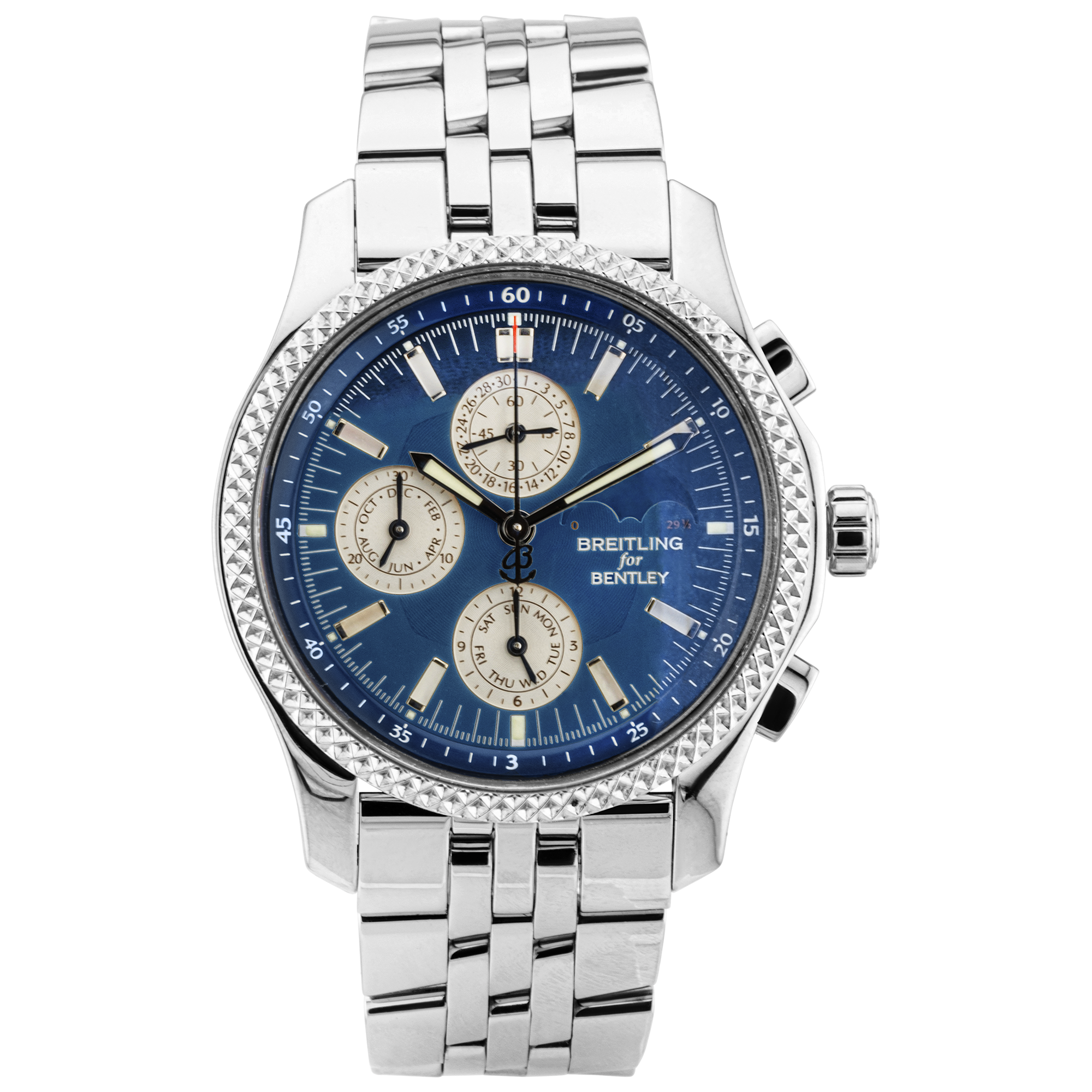 Breitling for Bentley 42mm Blue Dial Moonphase Chronograph Watch (2010)