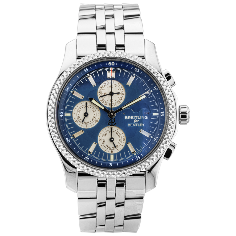Breitling for Bentley 42mm Blue Dial Moonphase Chronograph Watch (2010)