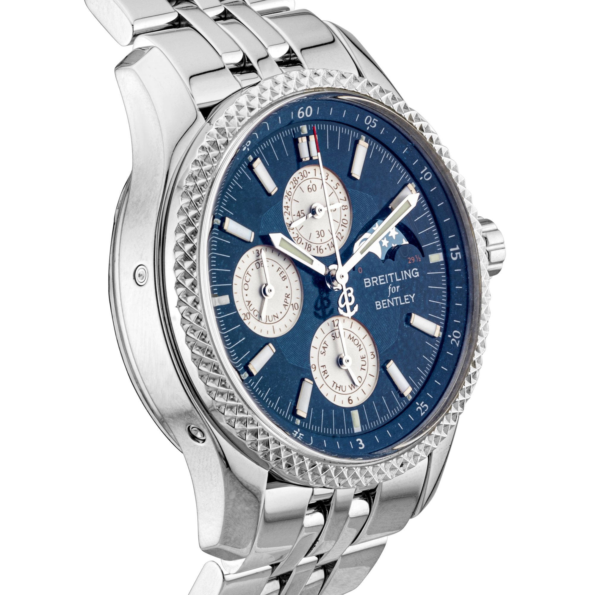 Breitling for Bentley 42mm Blue Dial Moonphase Chronograph Watch (2010)