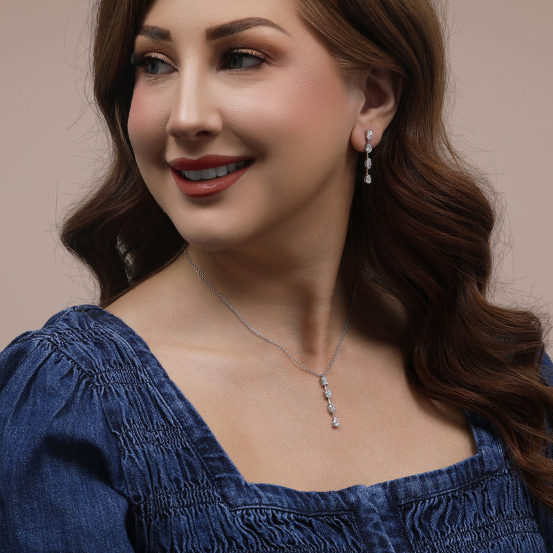 Berry's 18ct White Gold Mixed Cut Diamond Drop Earrings - Berry's Jewellers