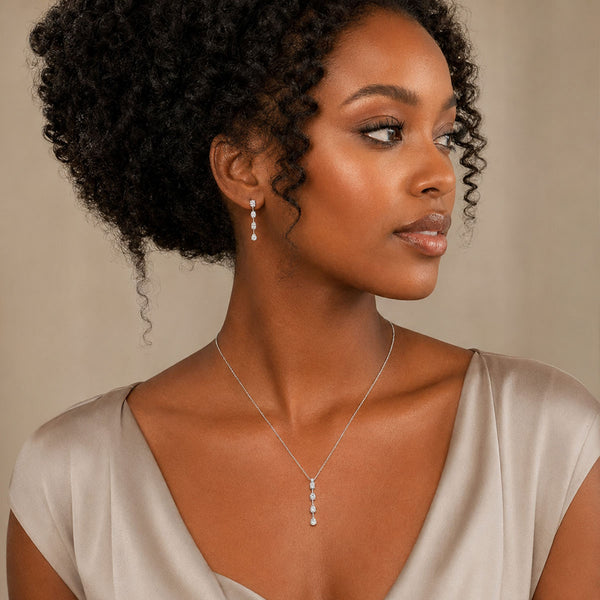Berry's 18ct White Gold Mixed Cut Diamond Drop Earrings - Berry's Jewellers