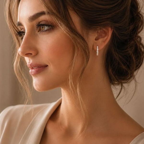 Berry's 18ct Yellow Gold Round Brilliant Cut Diamond Hoop Earrings - Berry's Jewellers