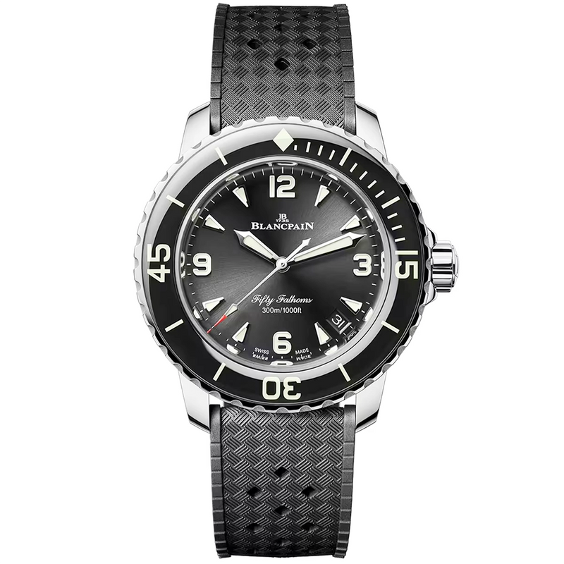 Blancpain Fifty Fathoms Automatique 38.2mm Black Dial Rubber Strap Watch - Berry's Jewellers