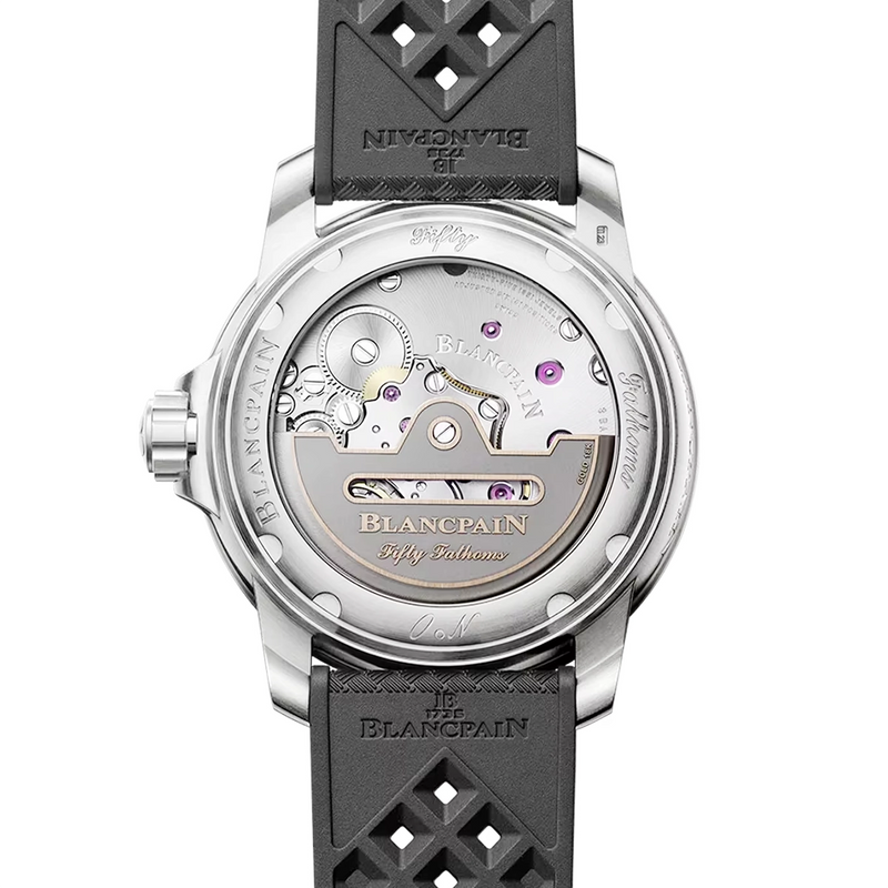 Fifty Fathoms Automatique 42.3mm Titanium Black Dial Rubber Strap Watch