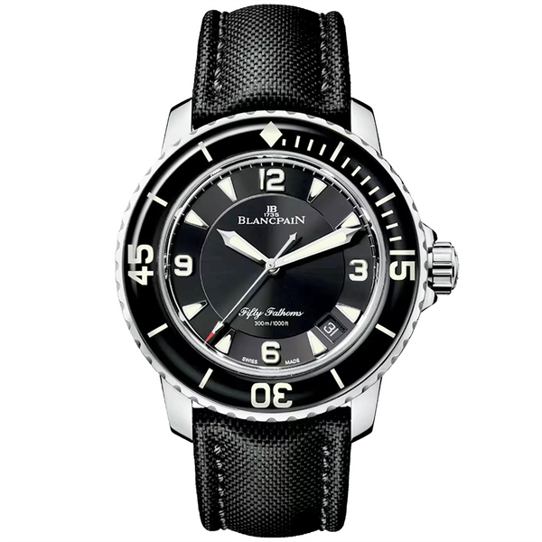 Fifty Fathoms Automatique 45mm Black Dial Canvas Strap Watch