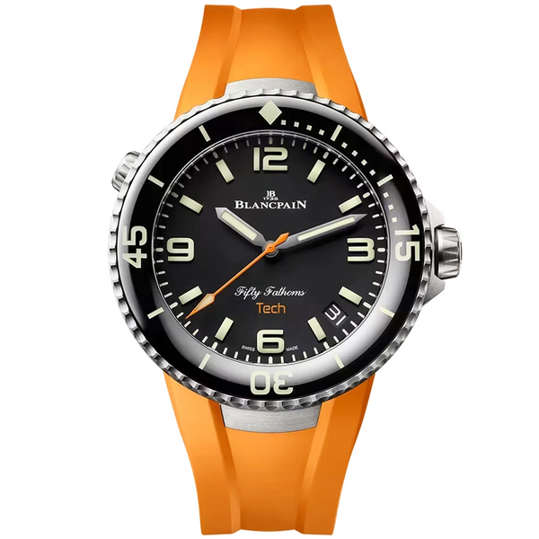 Blancpain Fifty Fathoms Tech 45mm Titanium Absolute Black Dial Rubber Strap Watch - Berry's Jewellers