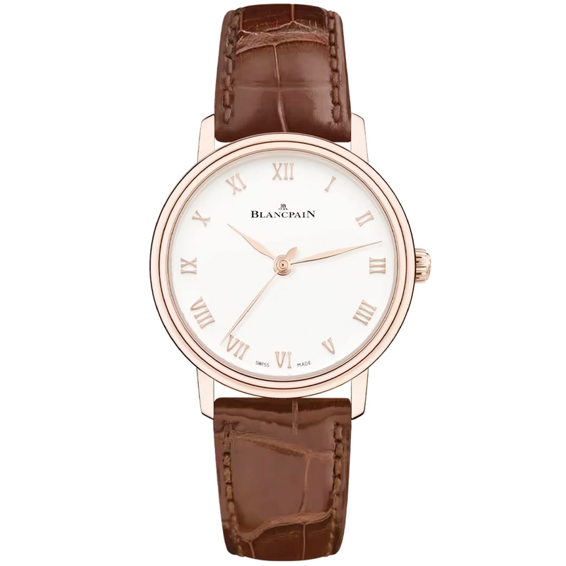 Villeret Ultraplate 29mm 18ct Rose Gold White Roman Dial Watch