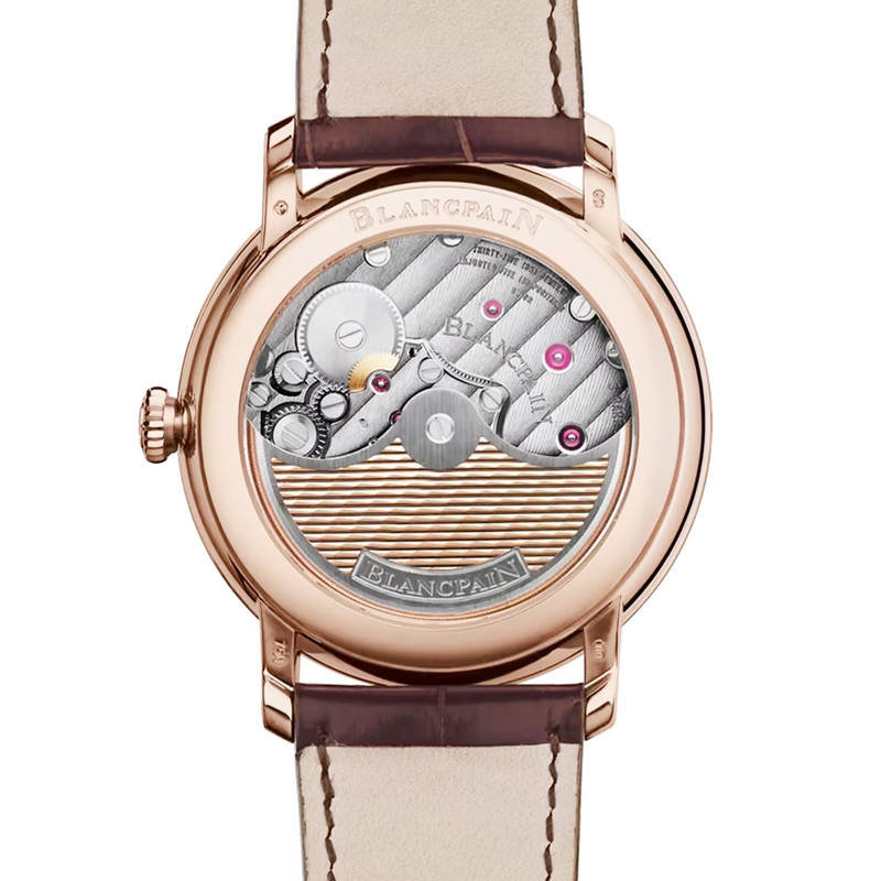 Blancpain Villeret 8 Jours 42mm 18ct Rose Gold White Dial Automatic Strap Watch - Berry's Jewellers