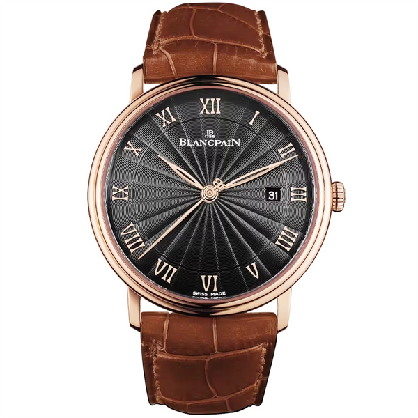 Blancpain Villeret Ultraplate 40mm 18ct Rose Gold Black Dial Automatic Strap Watch - Berry's Jewellers