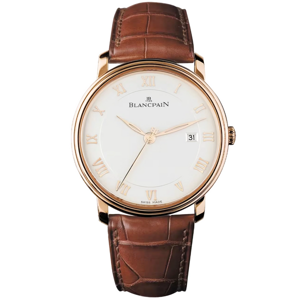 Blancpain Villeret Ultraplate 40mm 18ct Rose Gold White Roman Dial Watch - Berry's Jewellers