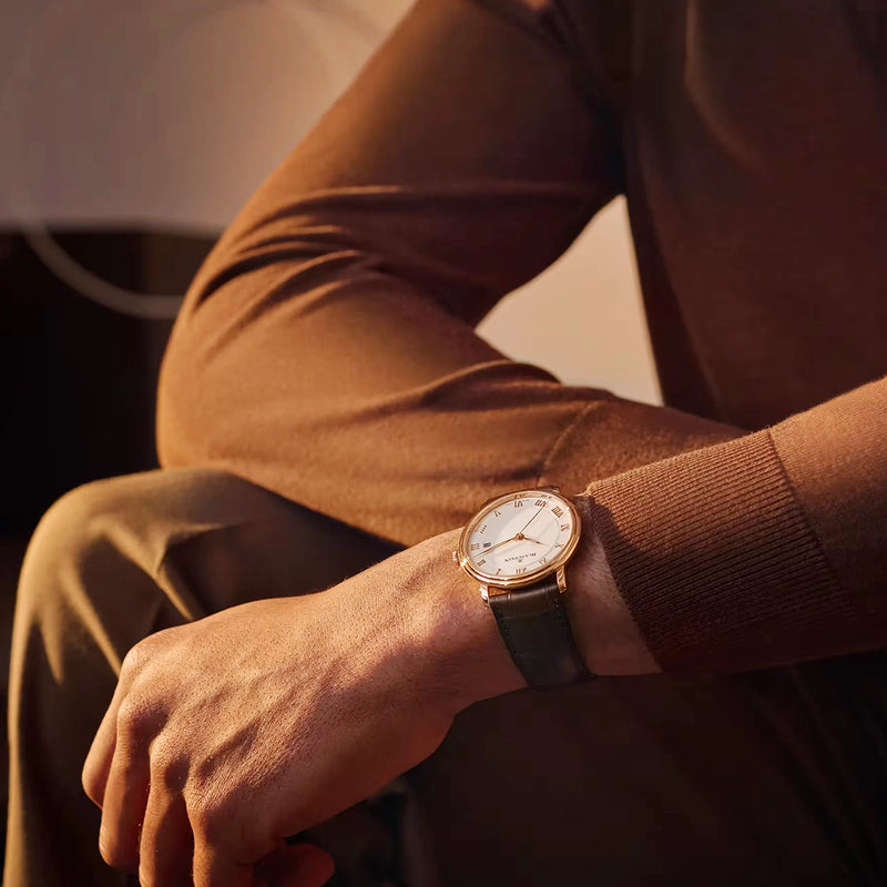 Blancpain Villeret Ultraplate 40mm 18ct Rose Gold White Roman Dial Watch - Berry's Jewellers