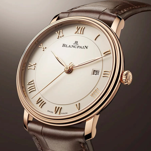 Blancpain Villeret Ultraplate 40mm 18ct Rose Gold White Roman Dial Watch - Berry's Jewellers