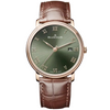 Blancpain Villeret Extraplate 40mm 18ct Rose Gold Green Dial Automatic Strap Watch - Berry's Jewellers