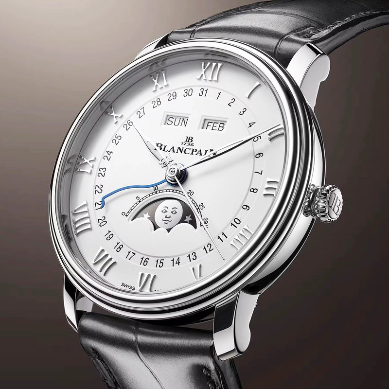 Blancpain Villeret Quantieme Complet 40mm White Dial Automatic Watch - Berry's Jewellers