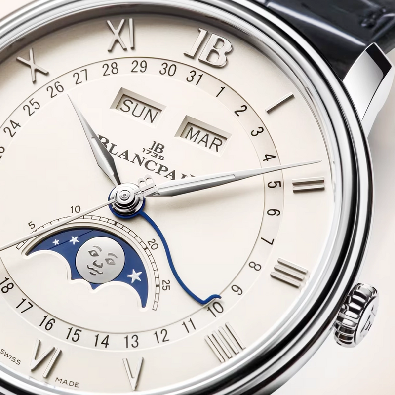 Villeret Quantieme Complet 40.2mm Opaline Dial Automatic Watch