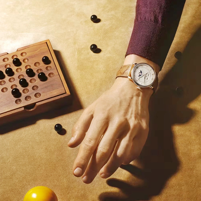 Blancpain Villeret Quantieme Complet 40.2mm 18ct Rose Gold Opaline Dial Watch - Berry's Jewellers