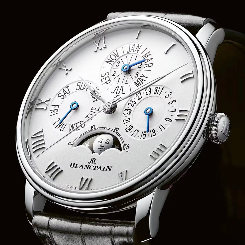 Villeret Quantieme 40.3mm Perpetuel Phases de Lune White Dial Watch