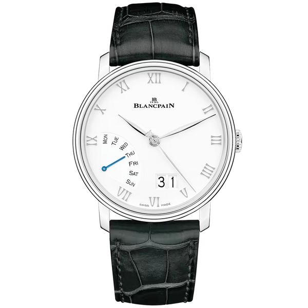 Villeret Grande Date Jour Retrograde White Dial Automatic Strap Watch