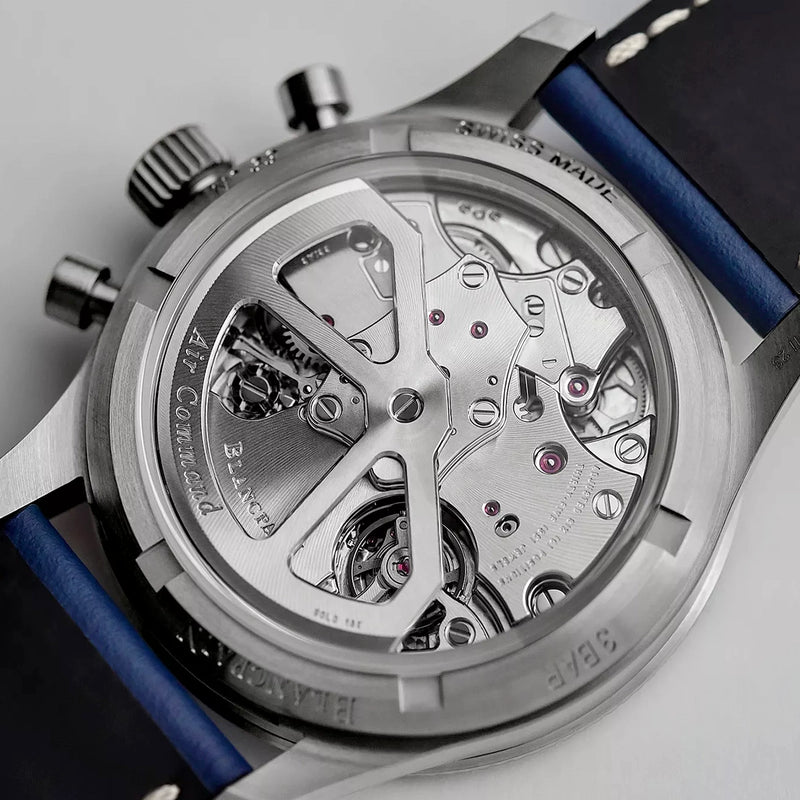Blancpain Air Command Flyback Chronograph 42.5mm Blue Dial Titanium Watch - Berry's Jewellers