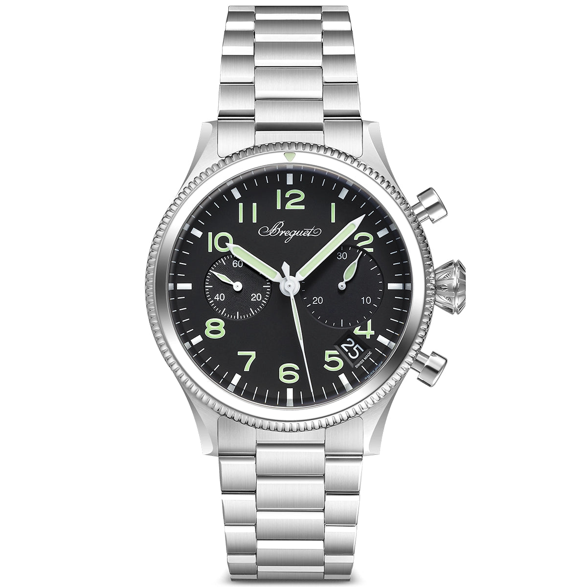 Breguet Type 20 Chronographe 2057 42mm Black Dial Mens Bracelet Watch - Berry's Jewellers