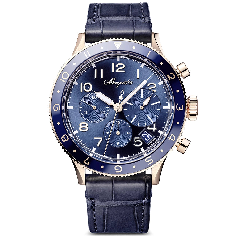 Breguet Type XX Chronographe 2067 18ct Rose Gold Blue Dial Mens Watch - Berry's Jewellers