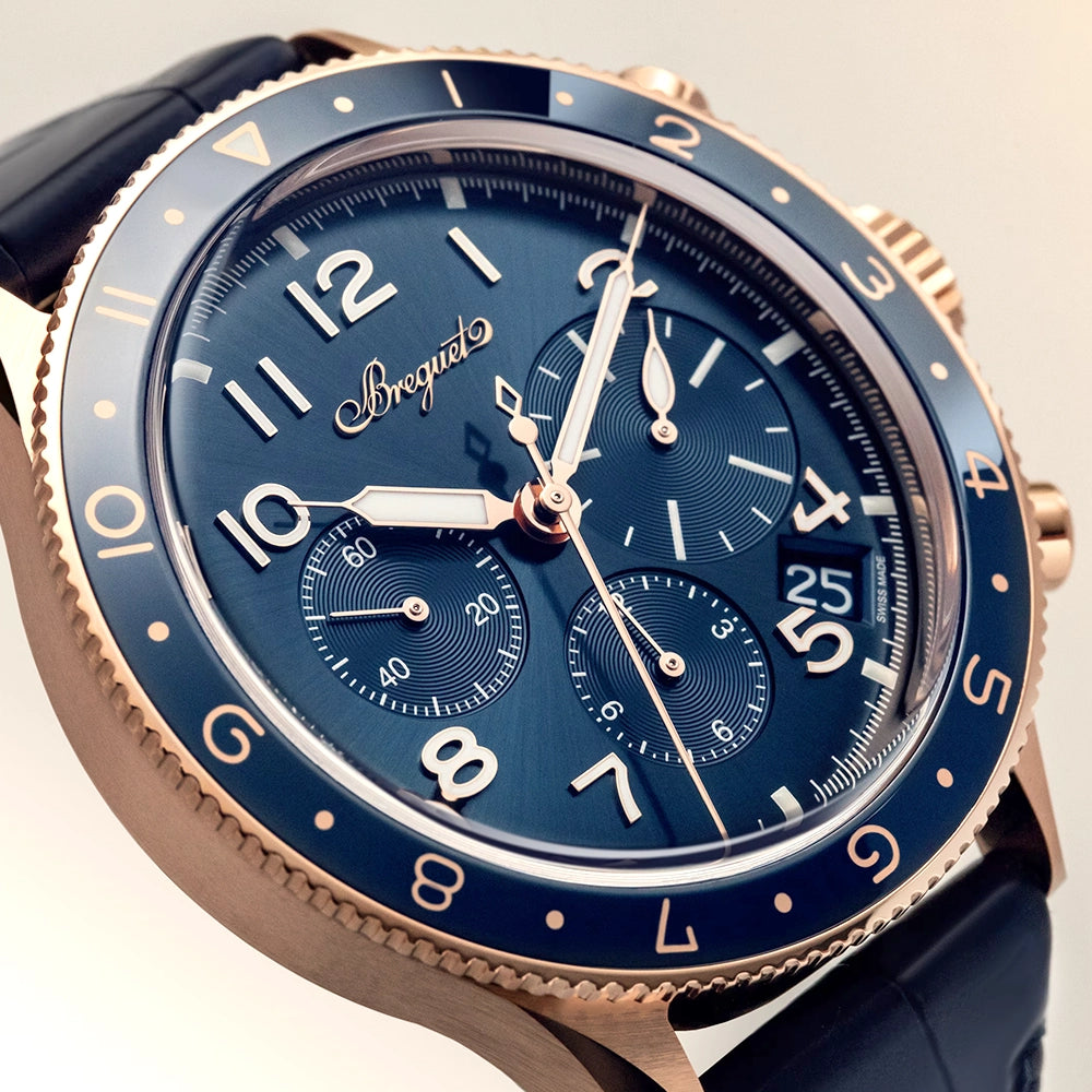Breguet Type XX Chronographe 2067 18ct Rose Gold Blue Dial Mens Watch - Berry's Jewellers