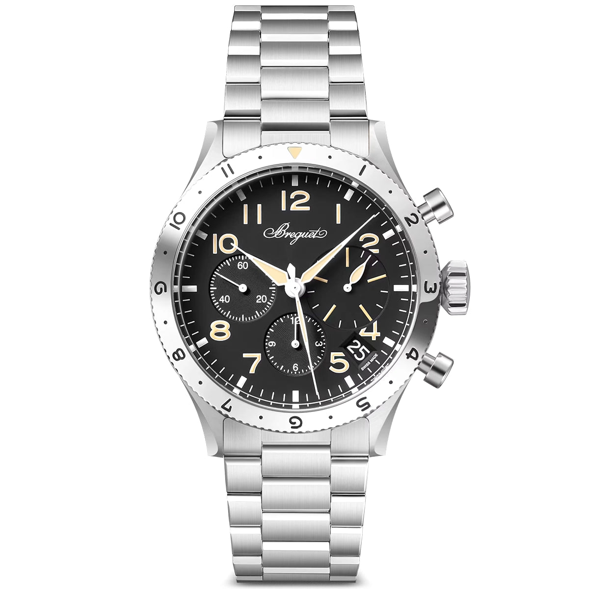 Breguet Type XX Chronographe 2067 42mm Black Dial Mens Bracelet Watch - Berry's Jewellers
