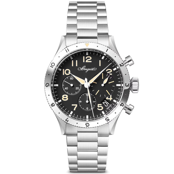 Breguet Type XX Chronographe 2067 42mm Black Dial Mens Bracelet Watch - Berry's Jewellers