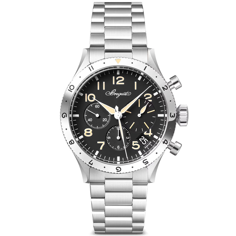 Breguet Type XX Chronographe 2067 42mm Black Dial Mens Bracelet Watch - Berry's Jewellers