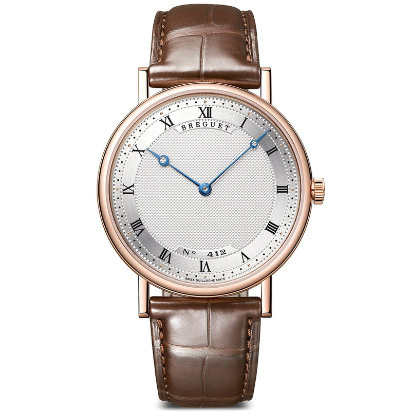 Breguet Classique 5157 38mm 18ct Rose Gold Silver Guilloche Dial Watch - Berry's Jewellers