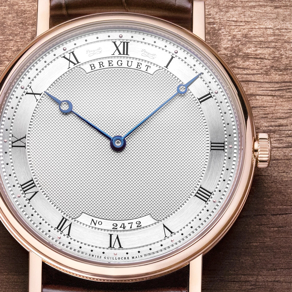 Breguet Classique 5157 38mm 18ct Rose Gold Silver Guilloche Dial Watch - Berry's Jewellers