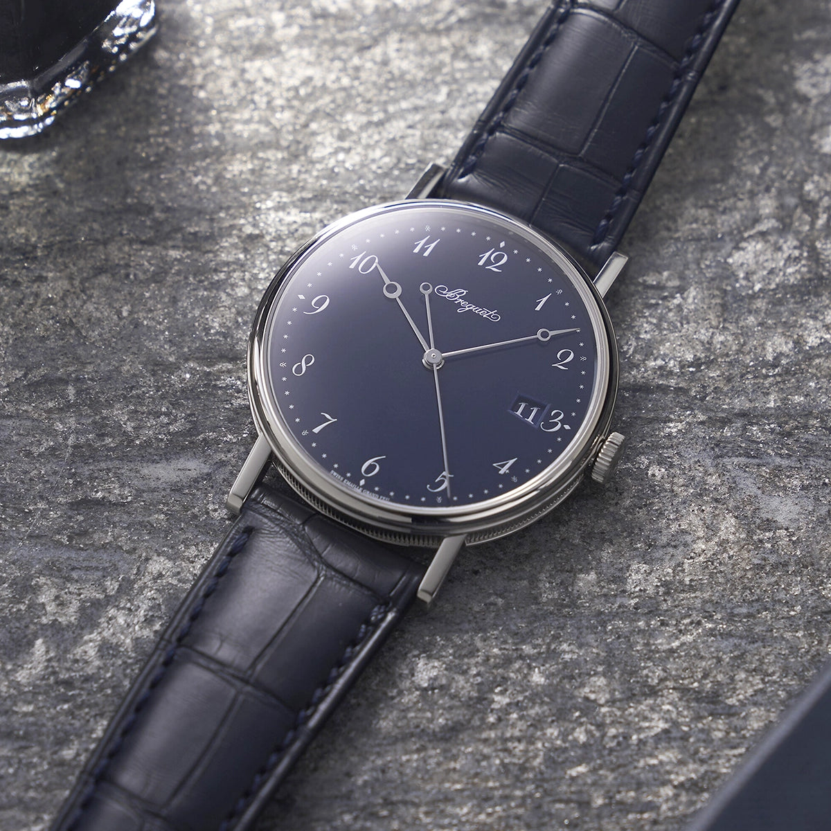 Breguet Classique 5177 38mm Blue Enamel Dial Automatic Strap Watch - Berry's Jewellers