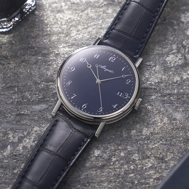 Breguet Classique 5177 38mm Blue Enamel Dial Automatic Strap Watch - Berry's Jewellers