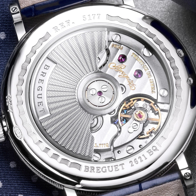 Breguet Classique 5177 38mm Blue Enamel Dial Automatic Strap Watch - Berry's Jewellers