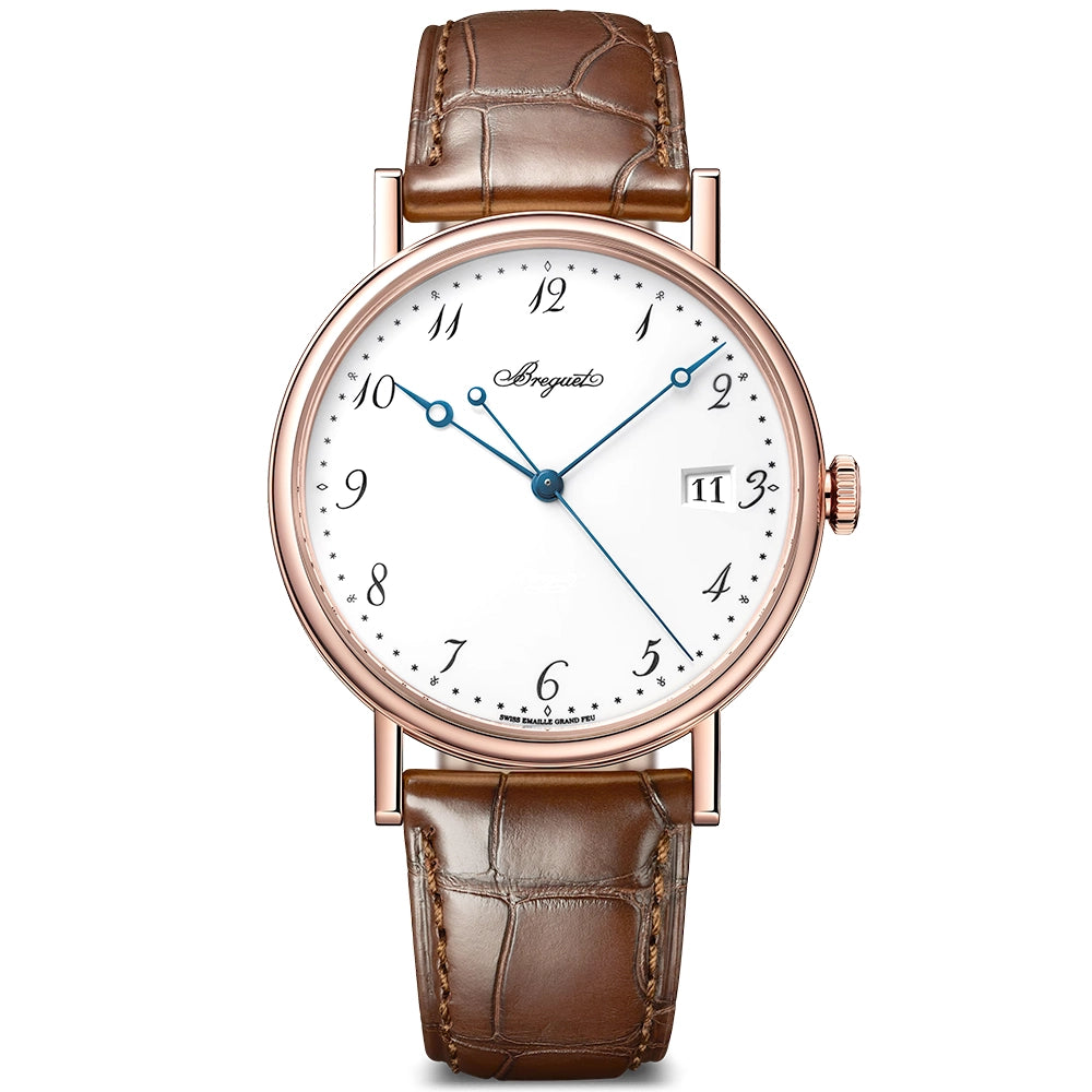 Breguet Classique 5177 38mm 18ct Rose Gold White Enamel Dial Watch - Berry's Jewellers