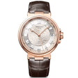 Breguet Marine 5517 18ct Rose Gold Silver Dial Automatic Leather Strap Watch - Berry's Jewellers
