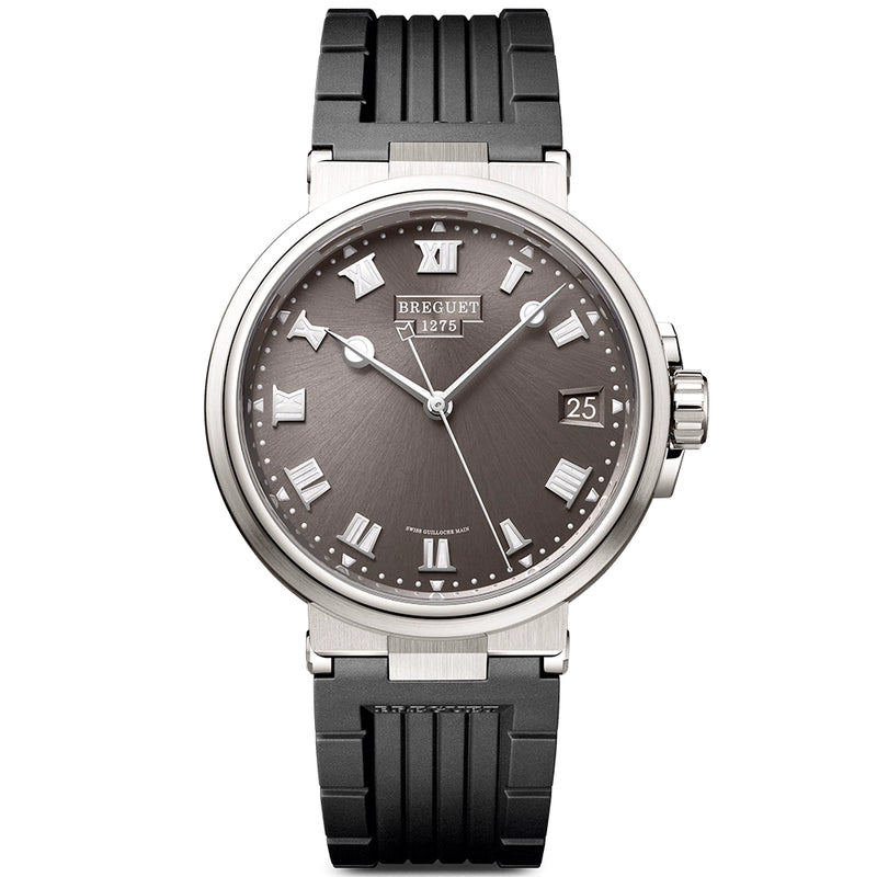 Breguet Marine 5517 Titanium Grey Dial Automatic Rubber Strap Watch - Berry's Jewellers