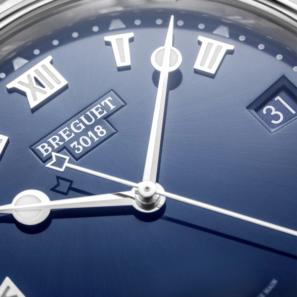 Breguet Marine 5517 Titanium Blue Dial Automatic Leather Strap Watch - Berry's Jewellers