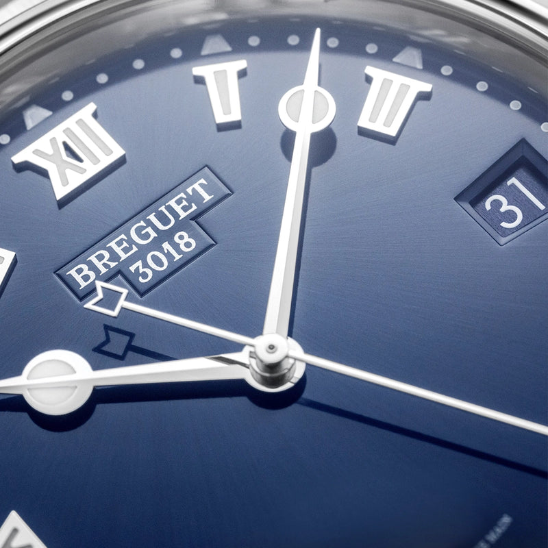 Breguet Marine 5517 Titanium Blue Dial Automatic Leather Strap Watch - Berry's Jewellers