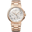Breguet Marine Chronographe 5527 18ct Rose Gold Silver Dial Bracelet Watch - Berry's Jewellers