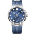 Breguet Marine Chronographe 5527 Titanium Blue Sunray Dial Rubber Strap Watch - Berry's Jewellers