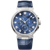 Breguet Marine Chronographe 5527 Titanium Blue Sunray Dial Leather Strap Watch - Berry's Jewellers