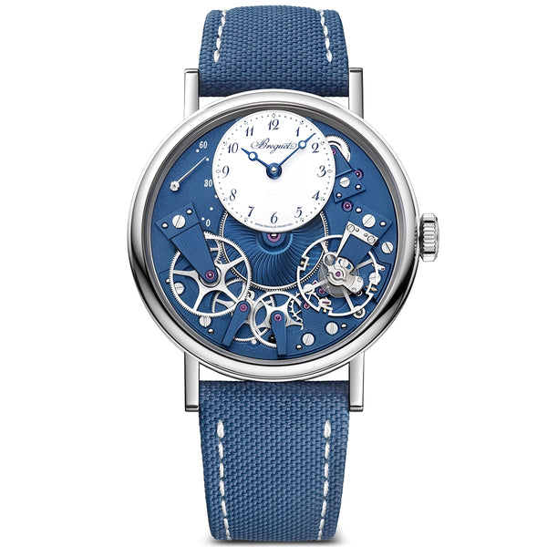 Breguet Tradition 7037 18ct White Gold Blue Skeleton Dial Automatic Watch - Berry's Jewellers