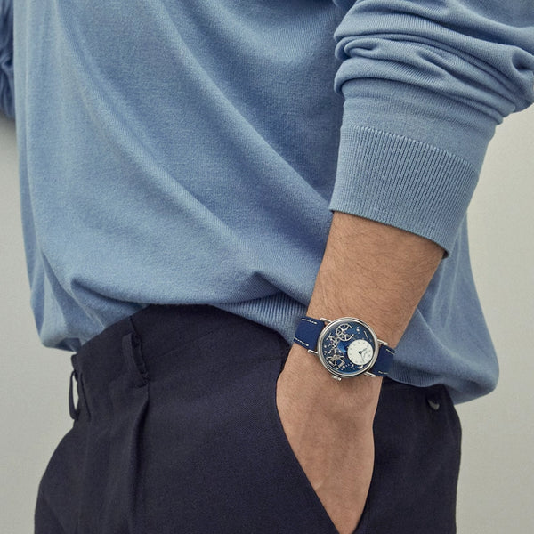 Breguet Tradition 7037 18ct White Gold Blue Skeleton Dial Automatic Watch - Berry's Jewellers